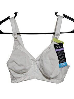 Bali Classic Support Bra 3036 Size 36B Cool Comfort White Adjustable Straps